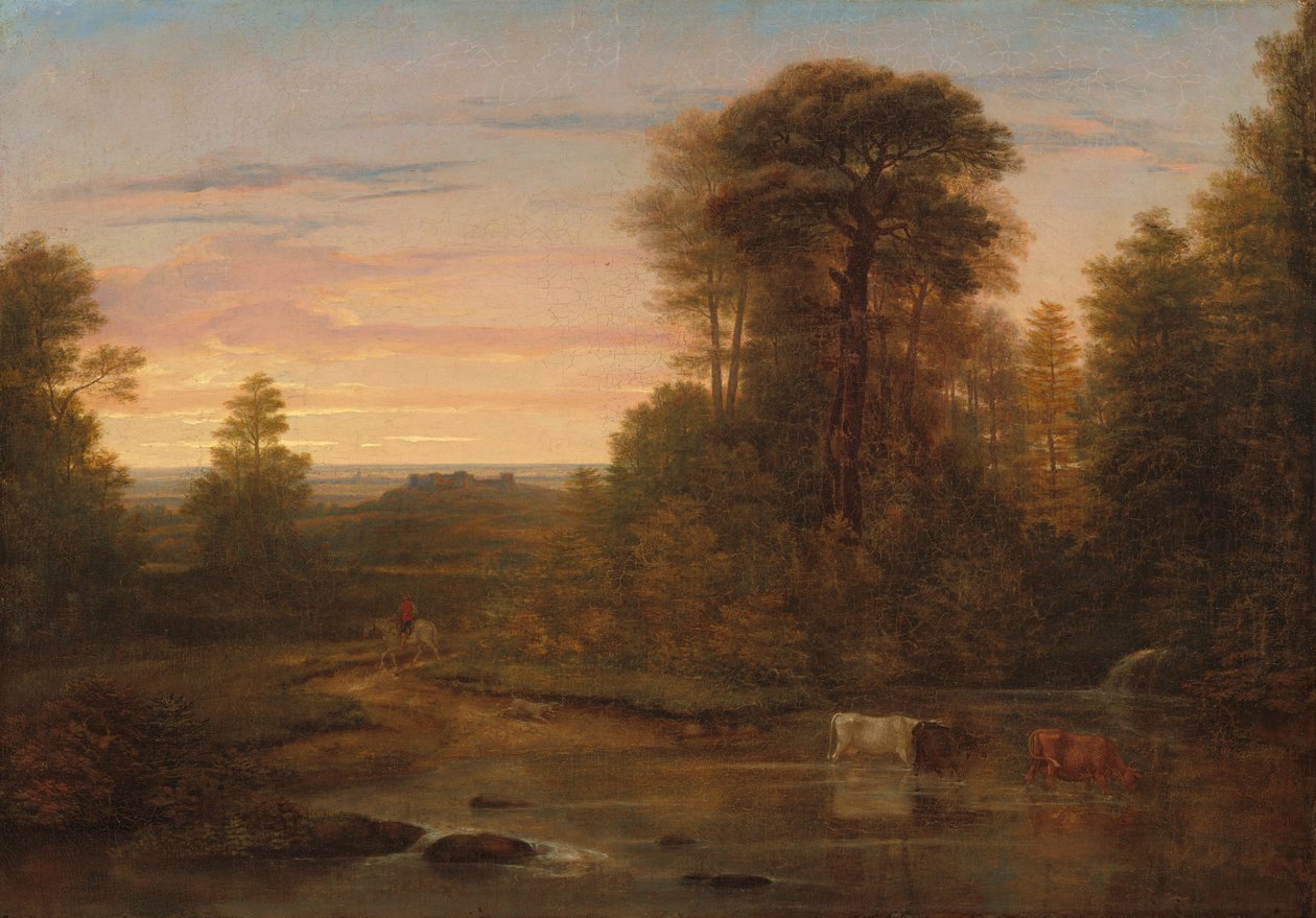 Maisema auringonlaskun jälkeen, c. 1819. tekijältä Washington Allston