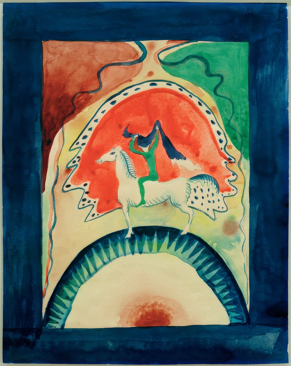 Entwurf für den Umschlag des Almanachs Der Blaue Reiter tekijältä Wassily Kandinsky