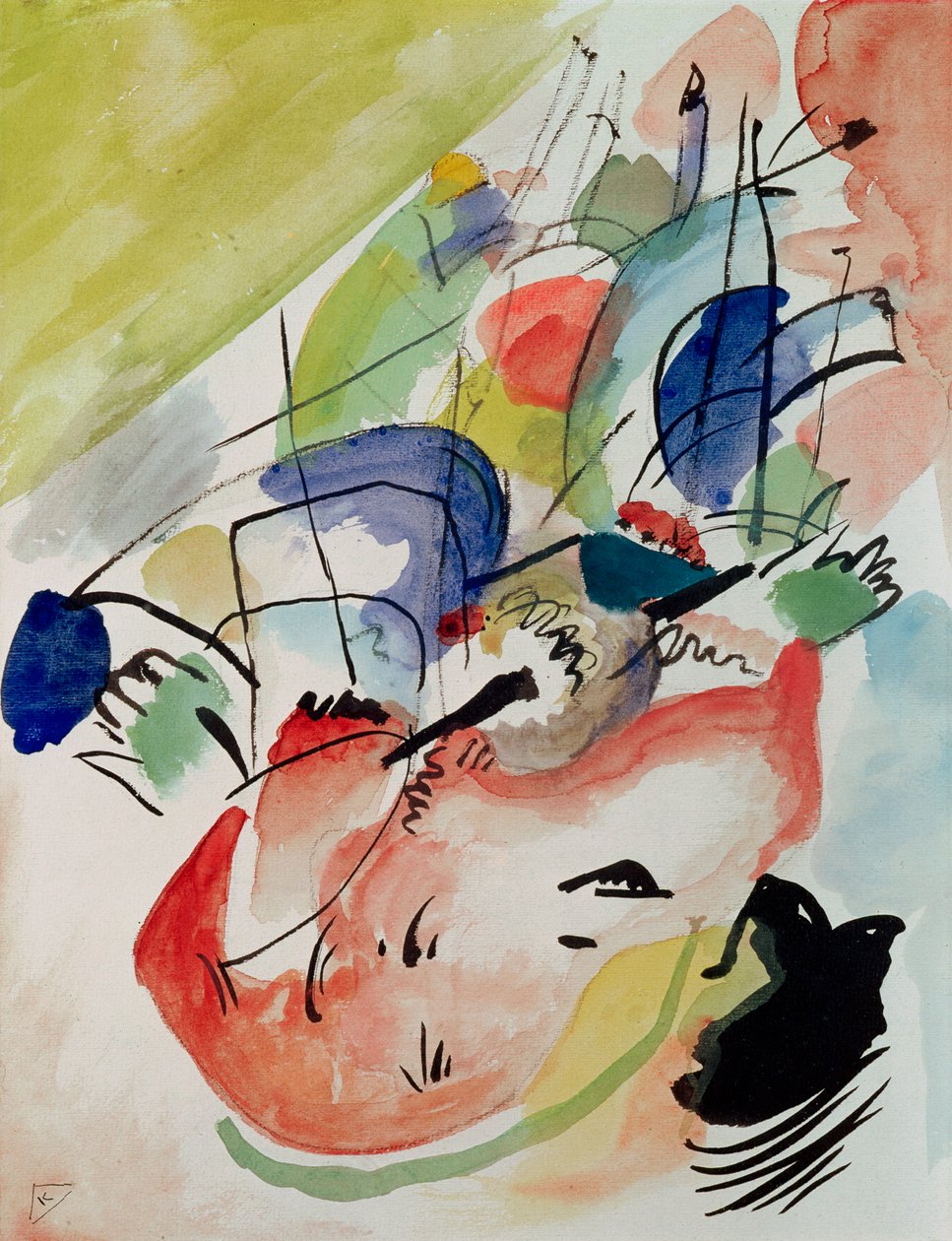 Improvisaatio XXXI, 1913 (lyijykynä, wc ja muste paperille) tekijältä Wassily Kandinsky
