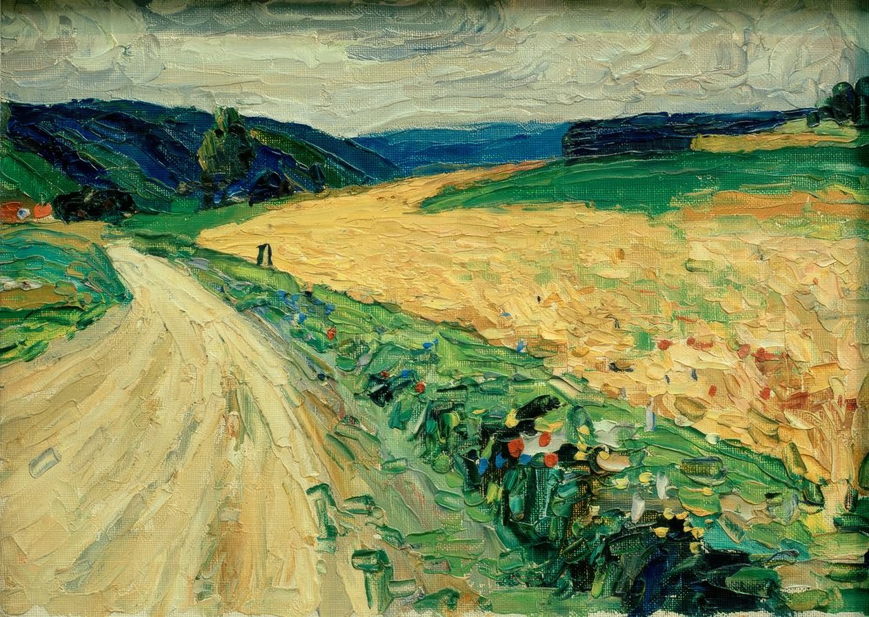 Kallmünz – Naturstudie zur gelben Postkutsche tekijältä Wassily Kandinsky