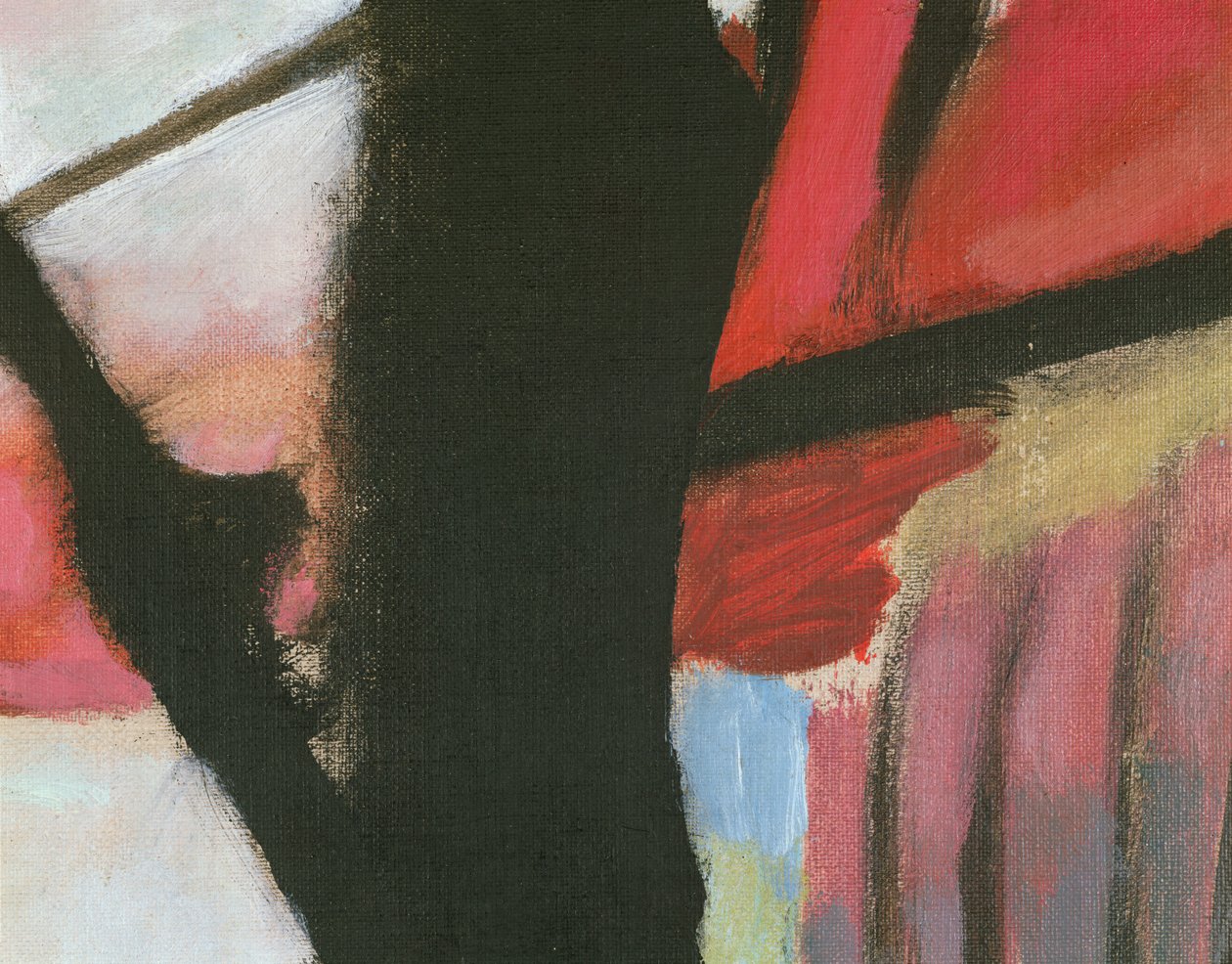 Maisema mustalla kaarella, yksityiskohdat tekijältä Wassily Kandinsky