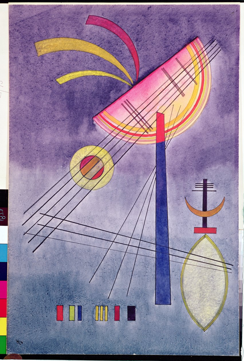 Kalteva puoliympyrä, 1928 (wc, kynä ja muste) tekijältä Wassily Kandinsky