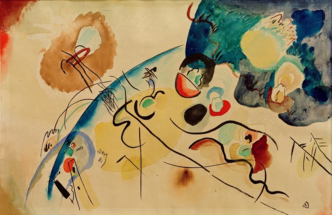 Ohne Titel (Komposition mit trojka-Motiv) tekijältä Wassily Kandinsky