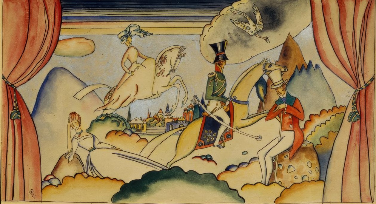 Szene mit einem Offizier tekijältä Wassily Kandinsky