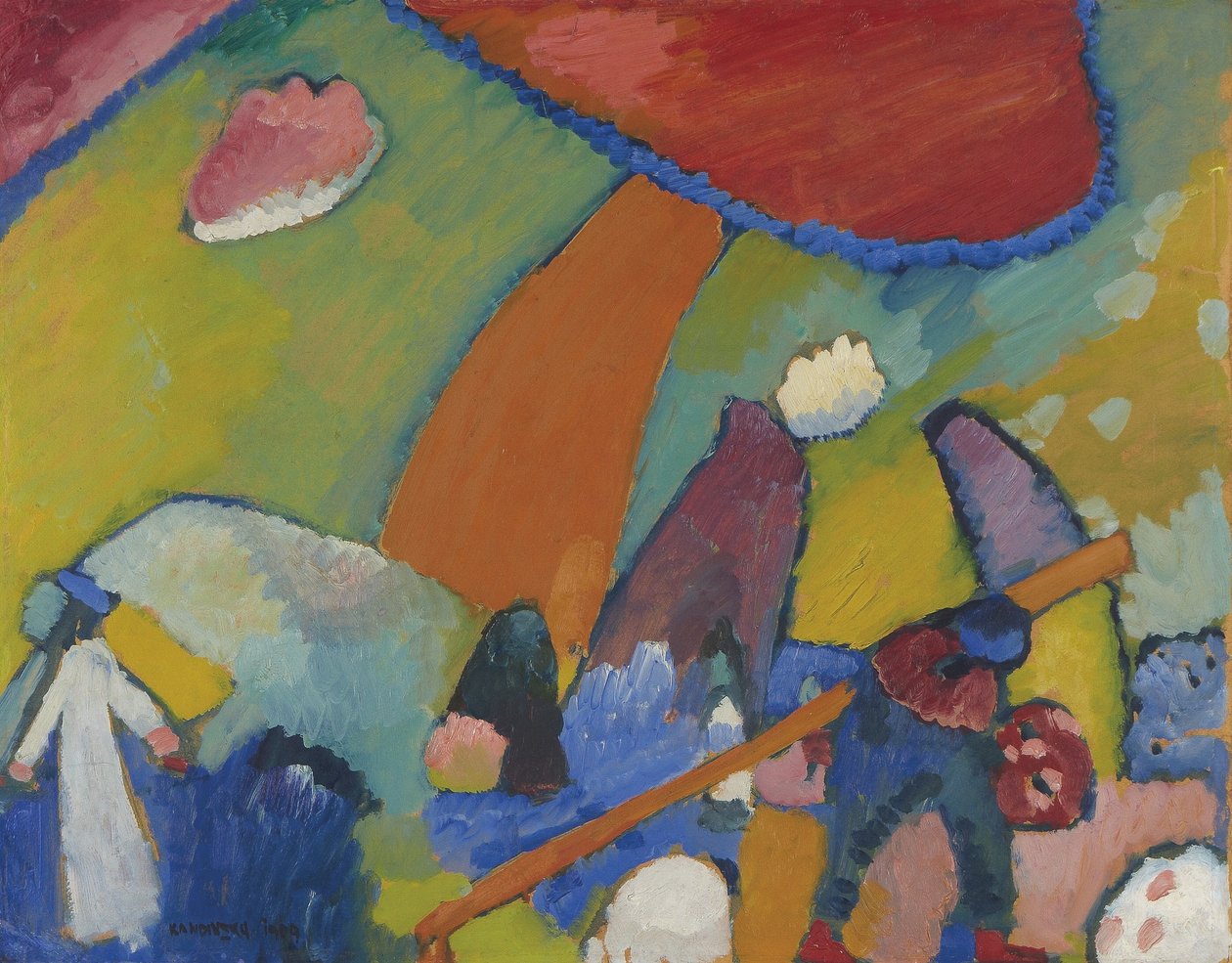 Rantakohtaus, 1909 tekijältä Wassily Kandinsky