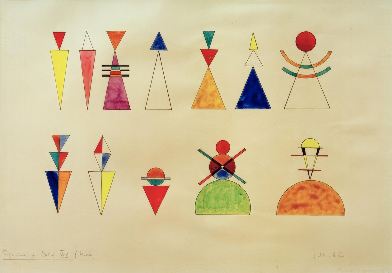 Bilder einer Ausstellung, Figurinen zu Bild XVI tekijältä Wassily Kandinsky