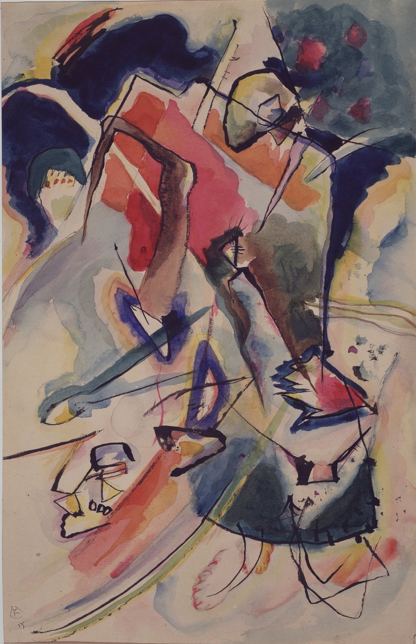 Sävellys naisen hahmolla, 1915 tekijältä Wassily Kandinsky