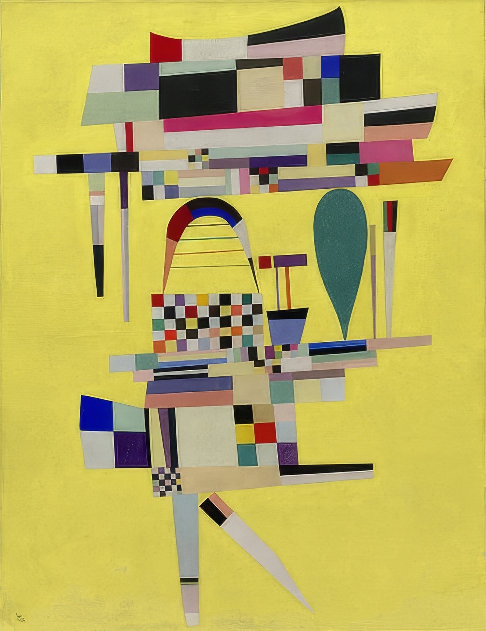 Keltainen maalaus (La Toile jaune). 1938 tekijältä Wassily Kandinsky