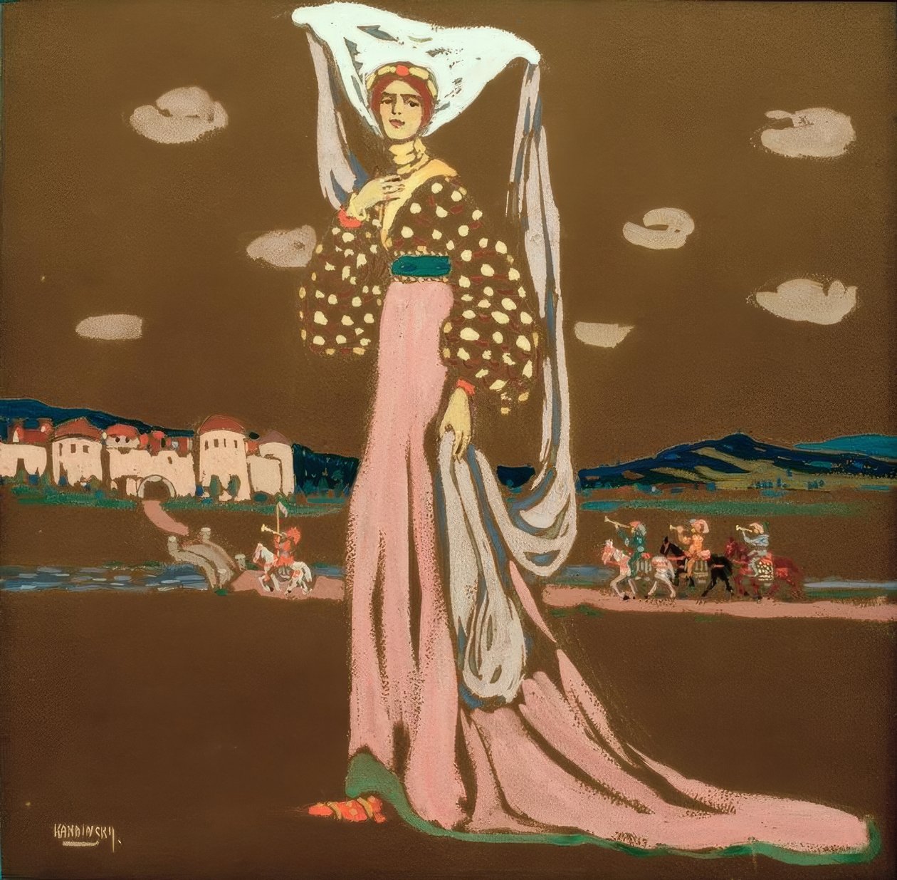 Die Nacht, (Spazierende Dame) tekijältä Wassily Kandinsky