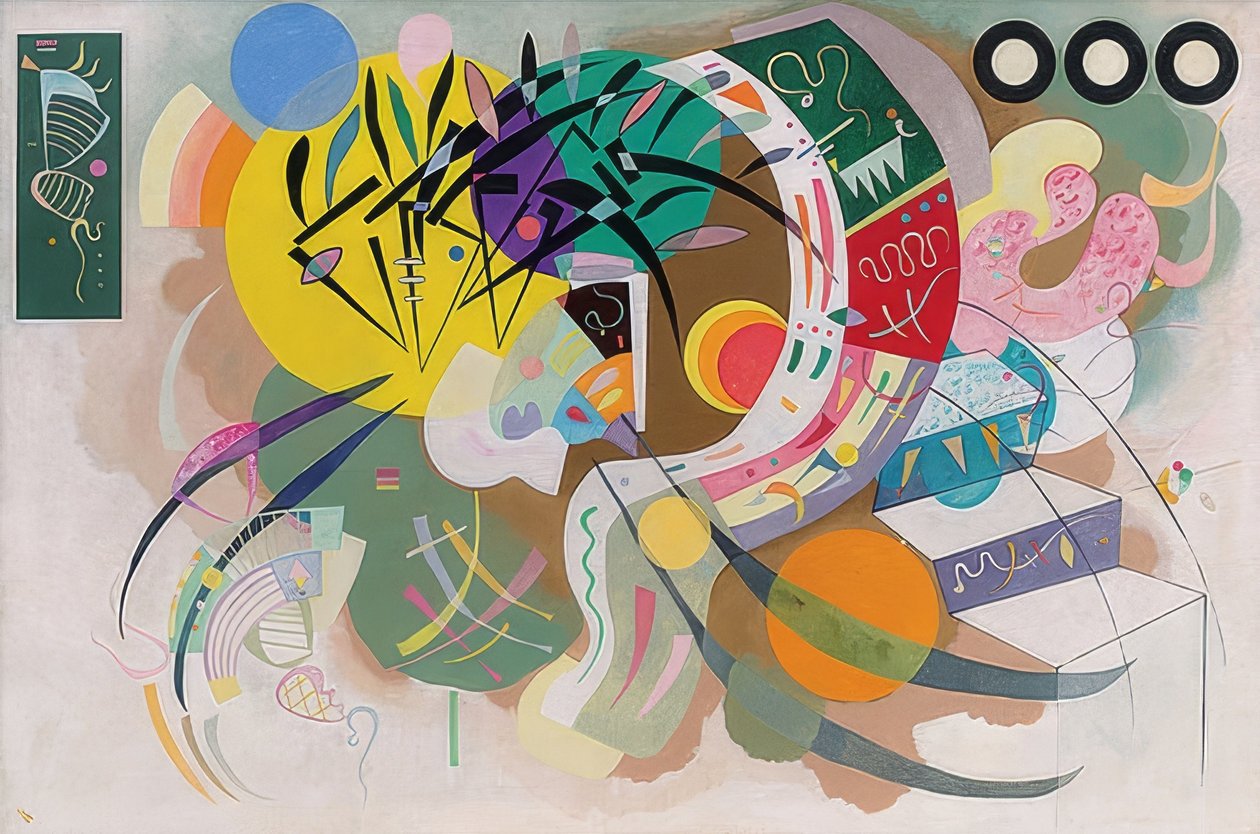 Dominantti Kurve (dominoiva käyrä). 1936 tekijältä Wassily Kandinsky
