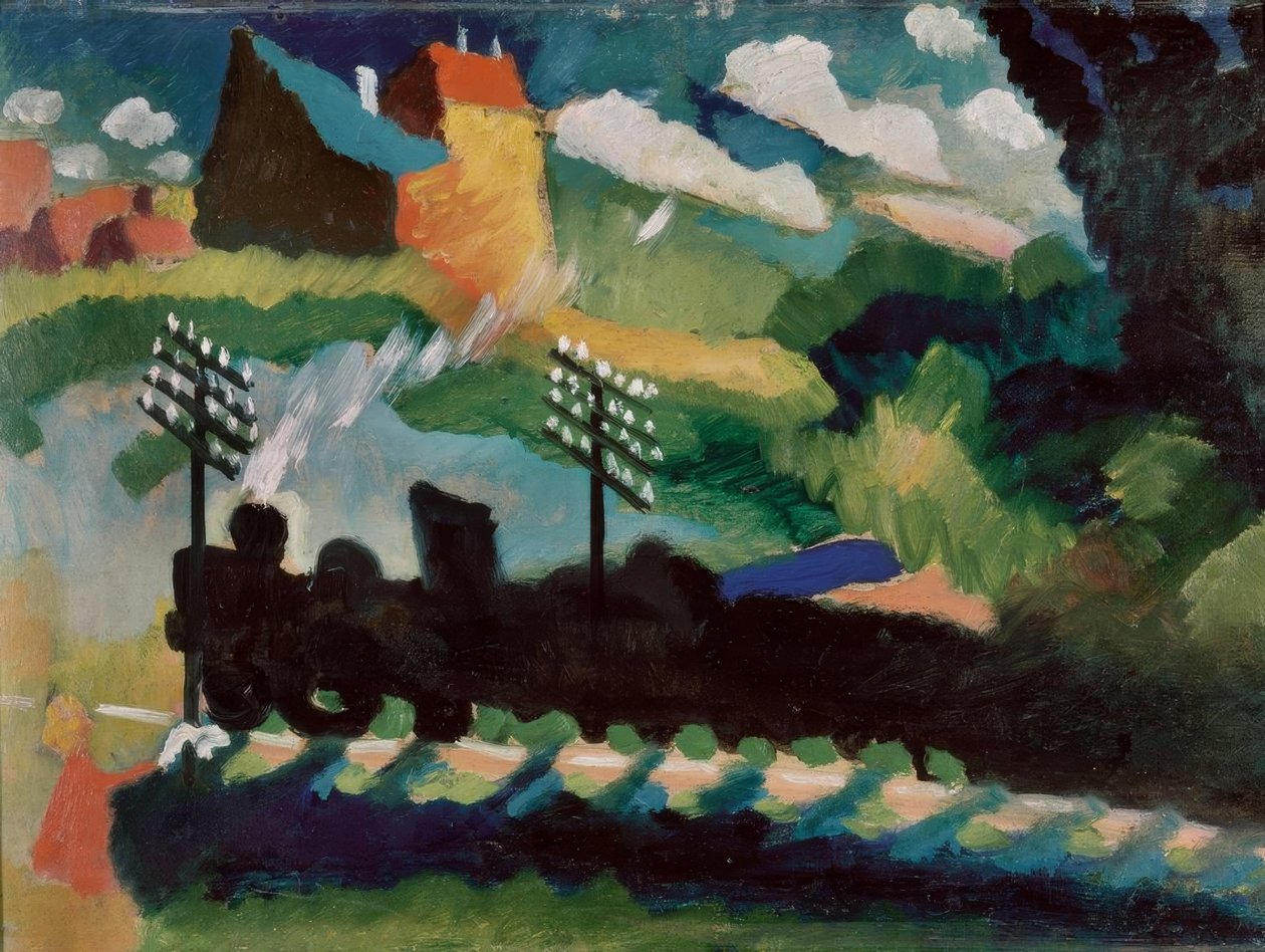 Rautatie lähellä Murnauta tekijältä Wassily Kandinsky