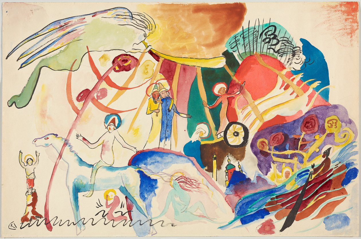 Luonnos kappaleelle "All Saints II (Sävellys pyhien kanssa)" tekijältä Wassily Kandinsky