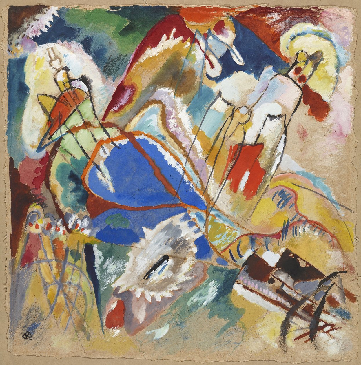Luonnos kappaleelle "Improvisation 30 (Cannons)" tekijältä Wassily Kandinsky