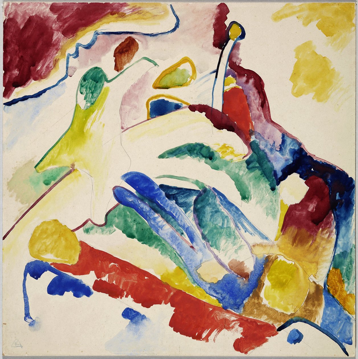 Luonnos "Sävellys II" tekijältä Wassily Kandinsky