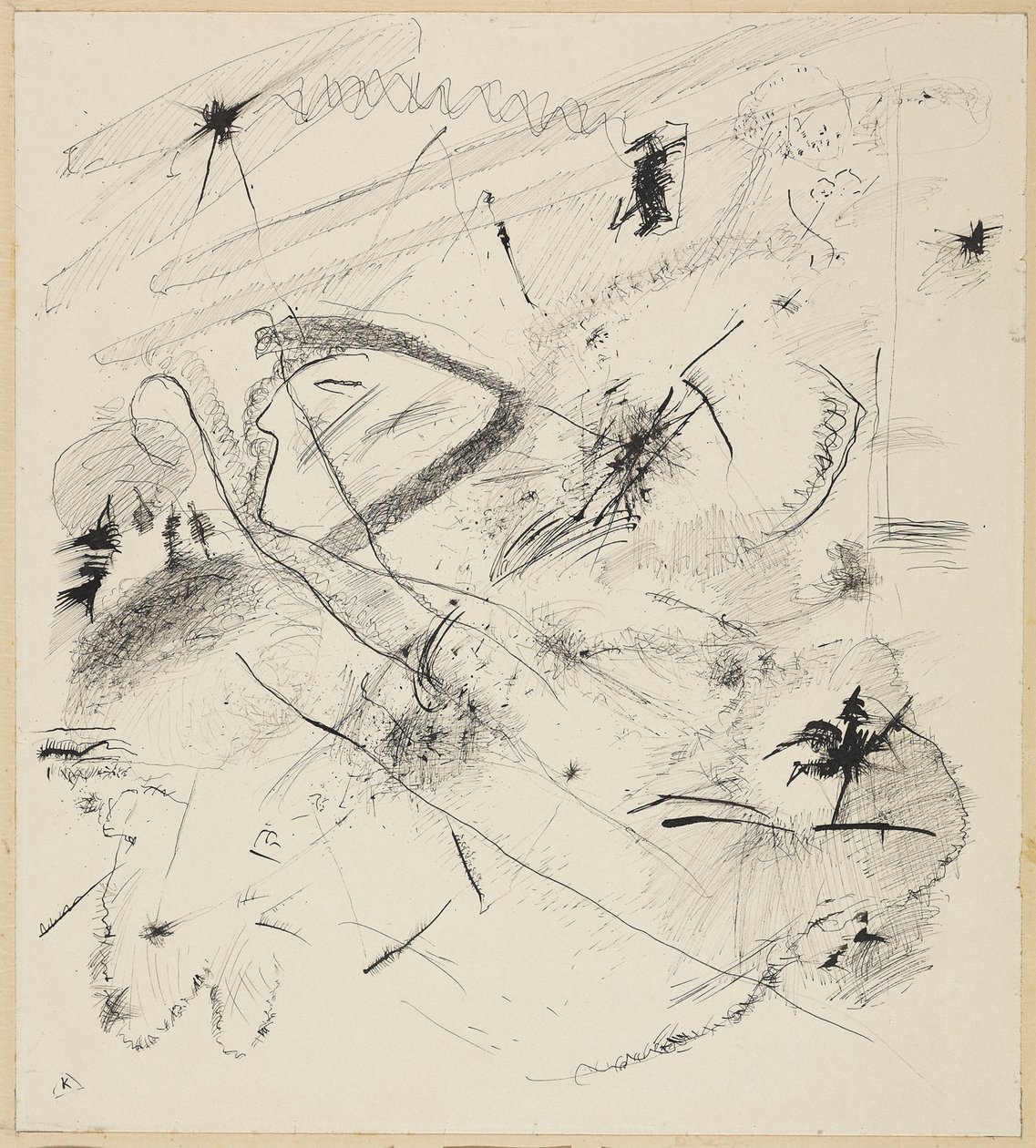 Luonnos "mustille viivoille" tekijältä Wassily Kandinsky