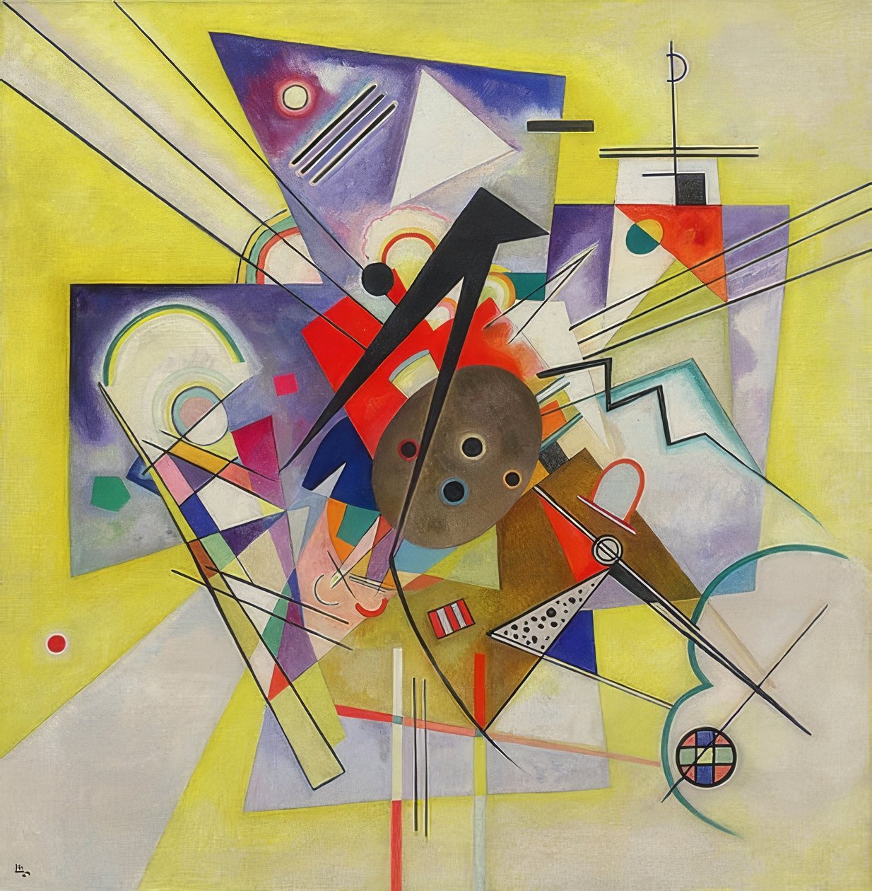 Keltainen saattaja. 1924 tekijältä Wassily Kandinsky