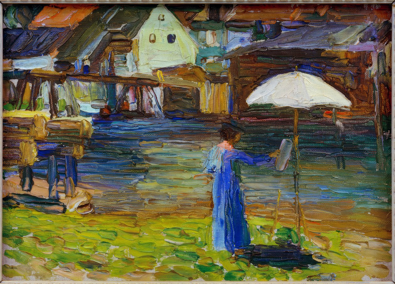 Kallmünz – Gabriele Münter beim Malen I tekijältä Wassily Kandinsky