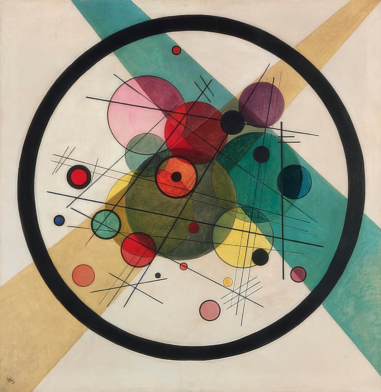 Piirit ympyrässä. 1923 tekijältä Wassily Kandinsky