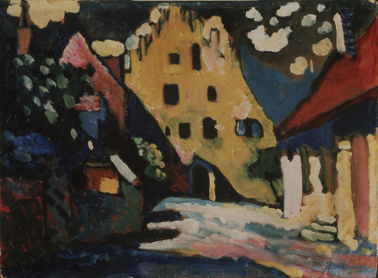 Murnau. Linnan piha, 1908 tekijältä Wassily Kandinsky