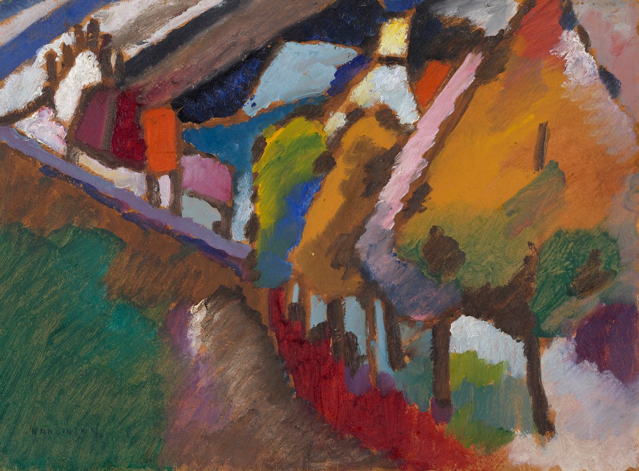 Murnau - linna ja kirkko tekijältä Wassily Kandinsky