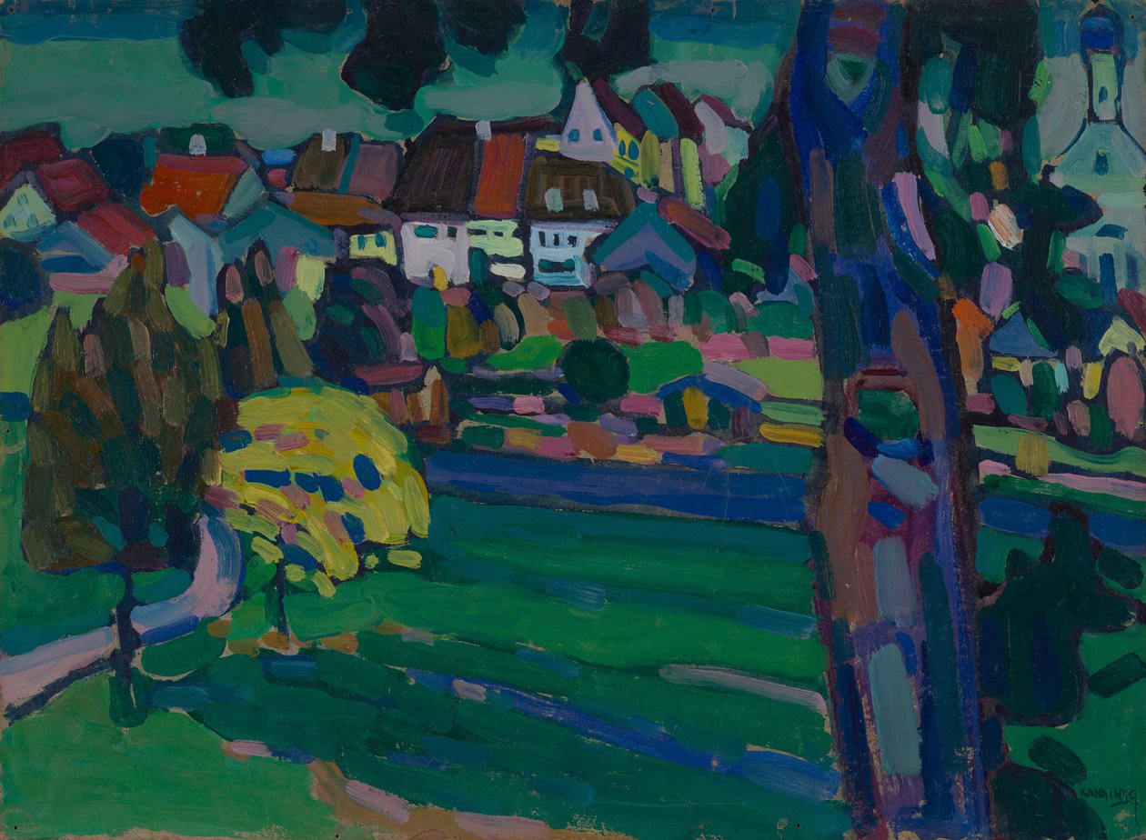 Murnau - Tutkimus "Maisema puunrunkolla" tekijältä Wassily Kandinsky