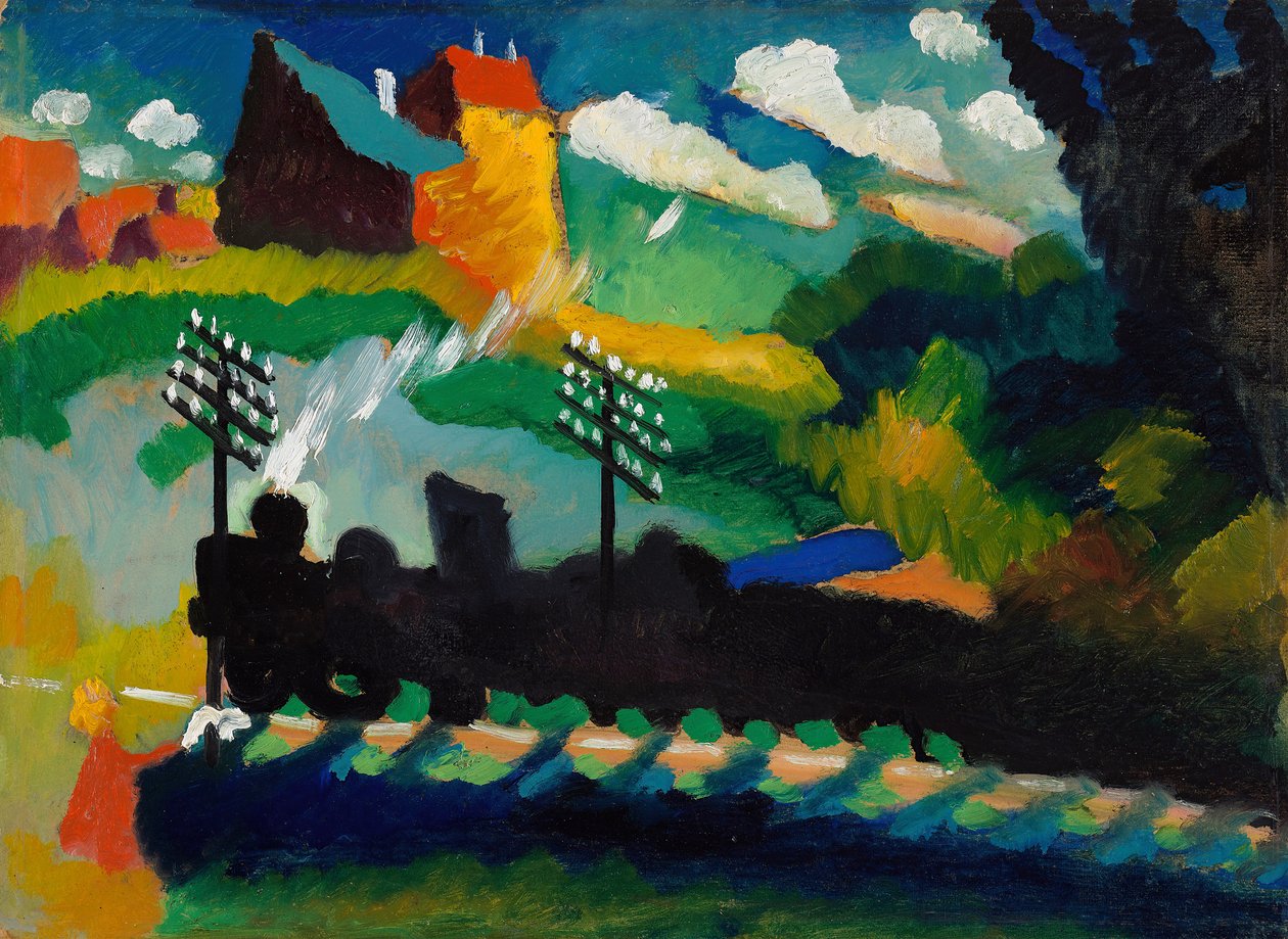 Rautatie lähellä Murnaua, 1909. tekijältä Wassily Kandinsky