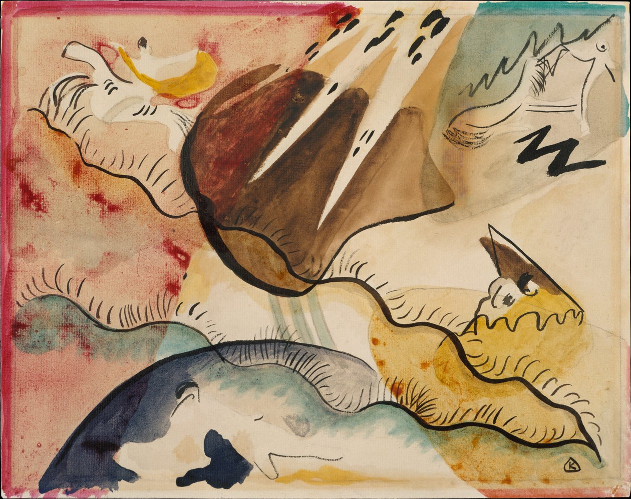Sademaisema, 1911 (wc paperille) tekijältä Wassily Kandinsky