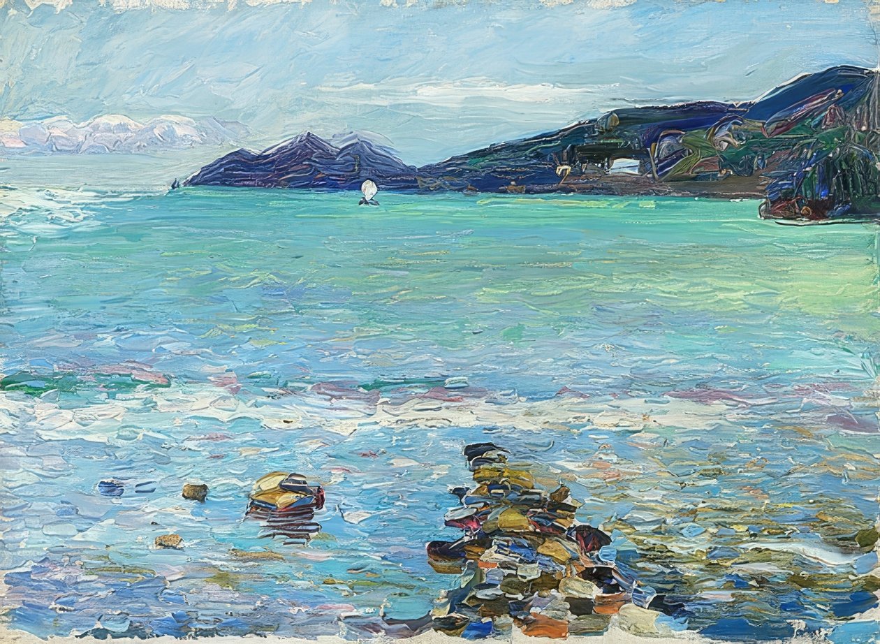 Rapallo, näkymä Portofinoon. Noin 1906 tekijältä Wassily Kandinsky