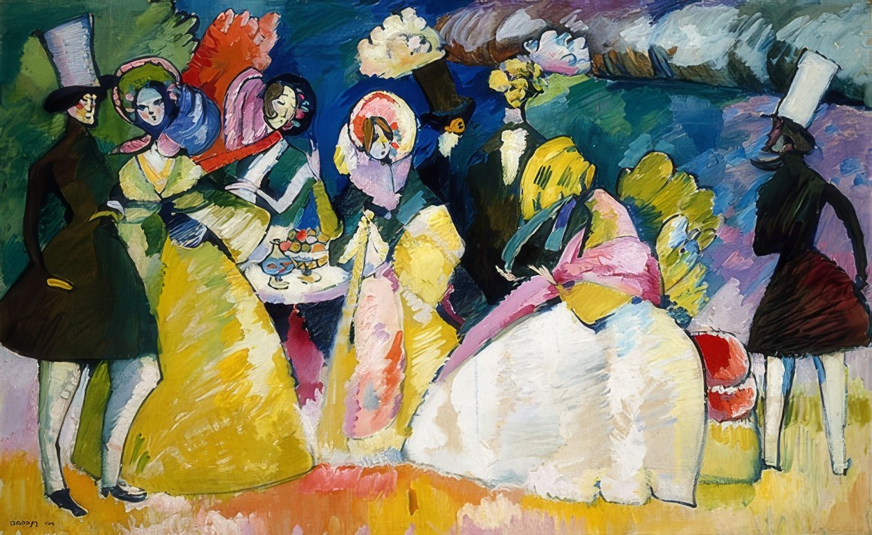 Krinoliiniyhteiskunta. 1909 tekijältä Wassily Kandinsky