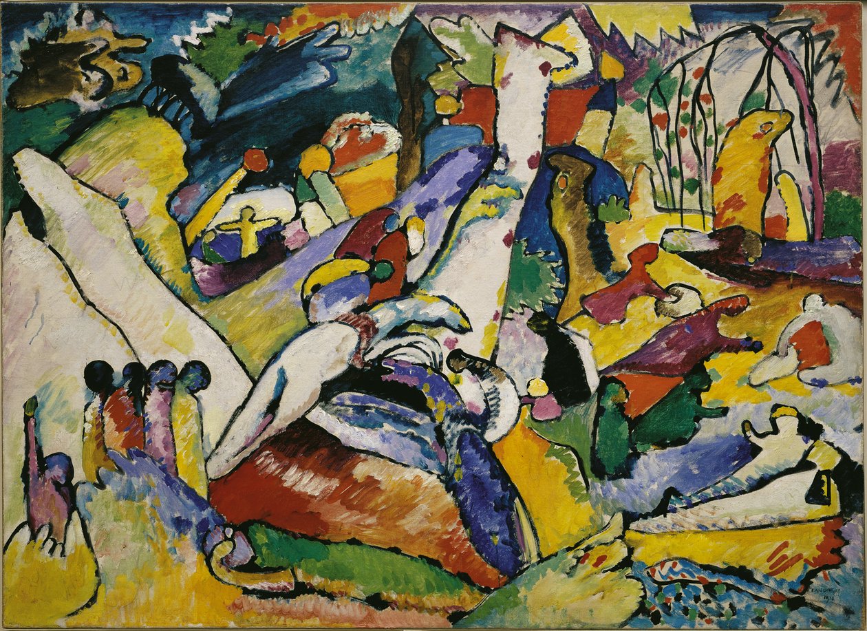 Luonnos sävellyksestä II, 1909-1910. tekijältä Wassily Kandinsky