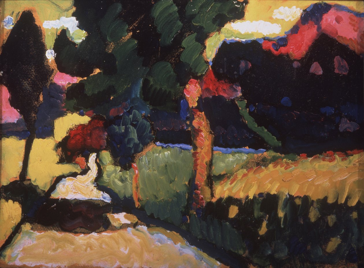 Kesämaisema, 1909 tekijältä Wassily Kandinsky