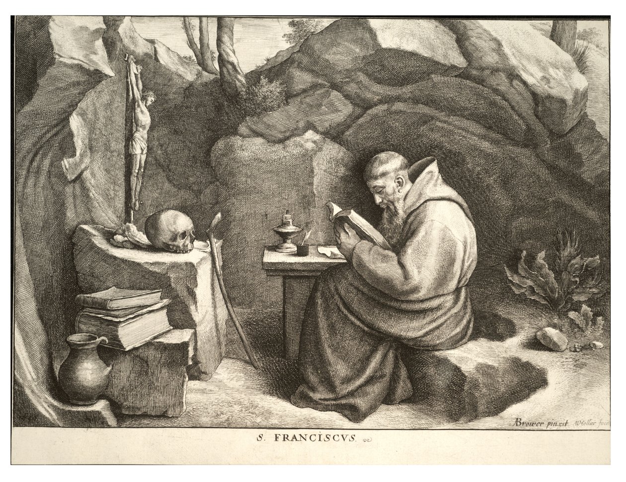 Pyhä Franciscus tekijältä Wenceslaus Hollar