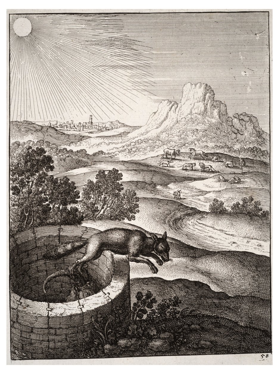 Kettu ja vuohi tekijältä Wenceslaus Hollar
