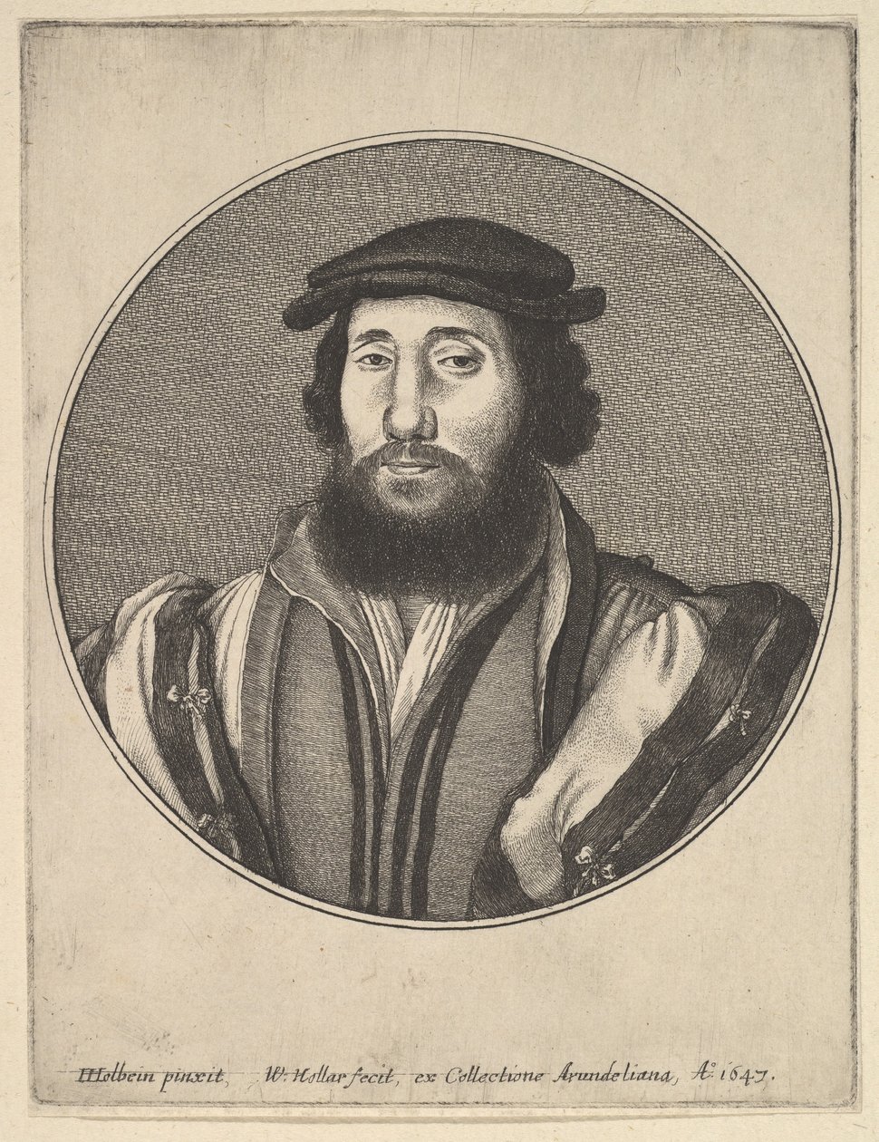Parrakas mies, 1647. tekijältä Wenceslaus Hollar