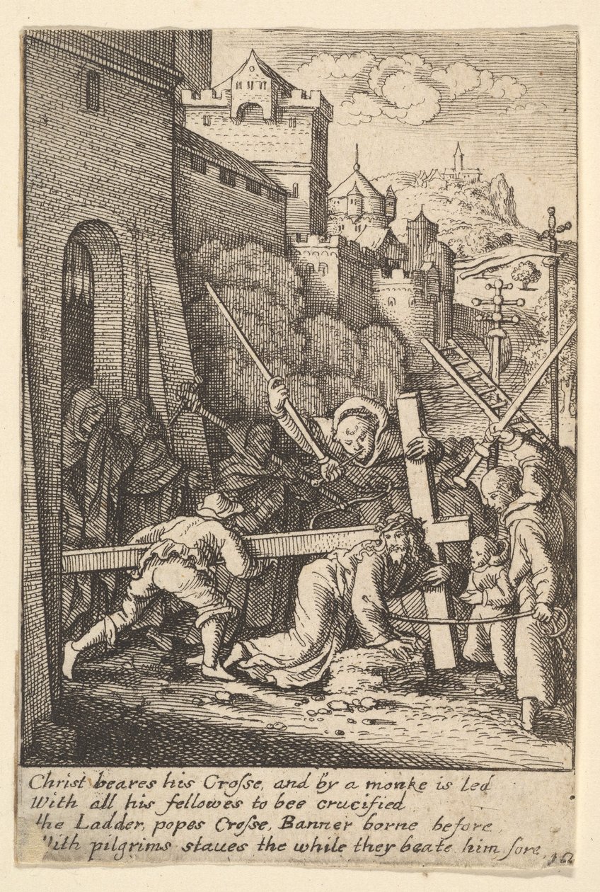 Ristin kantaminen, 1625-77. tekijältä Wenceslaus Hollar