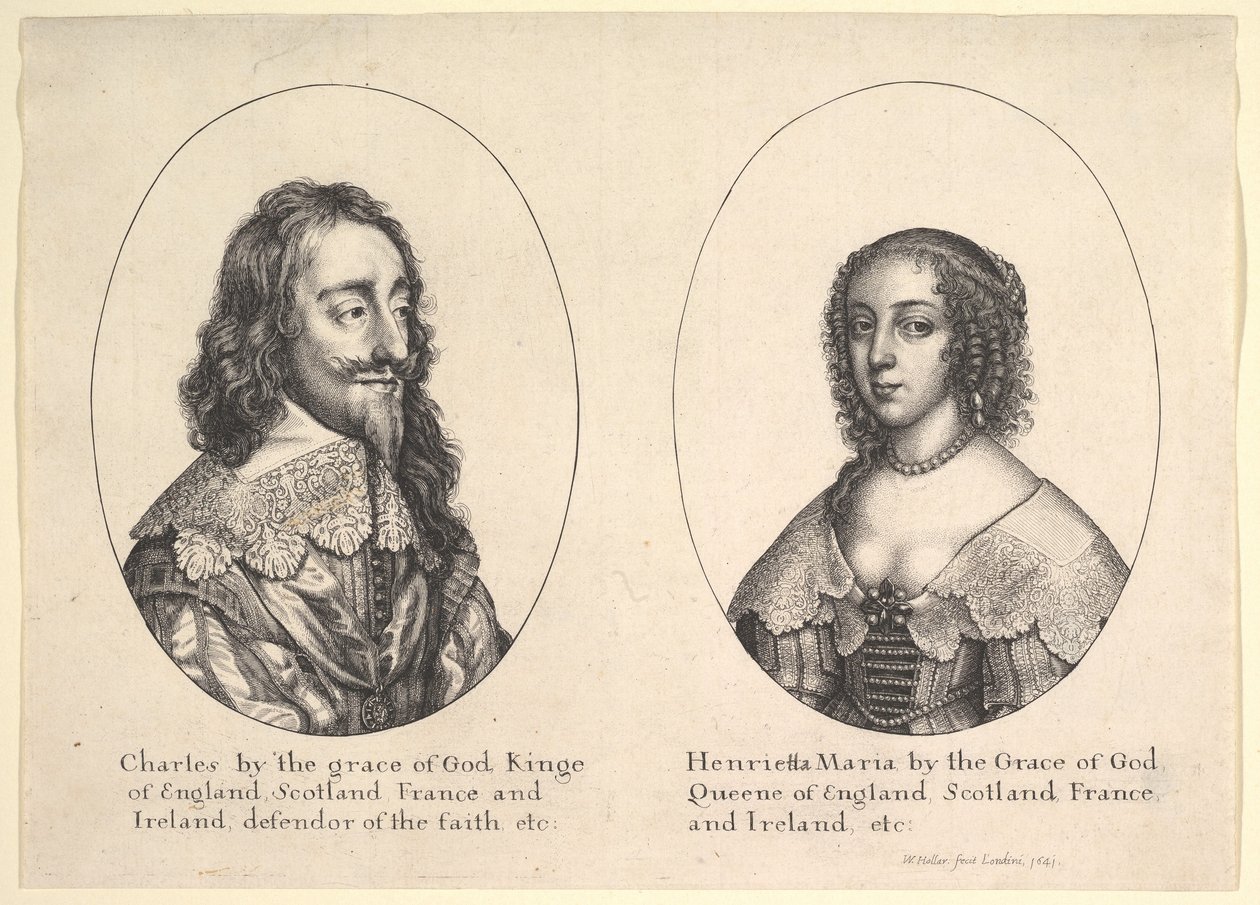 Kaarle I ja Henrietta Maria, 1641. tekijältä Wenceslaus Hollar