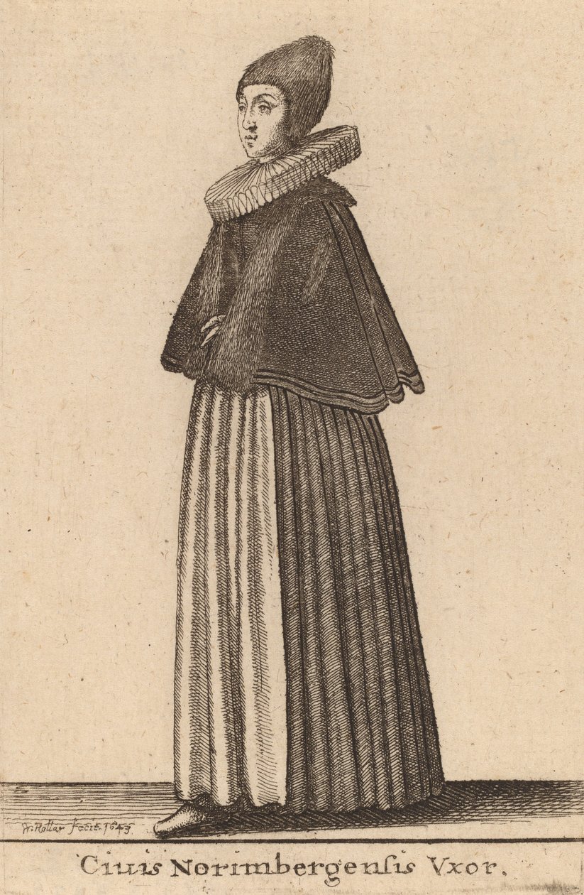 Ciuis Nurembergensis Vxor, 1643. tekijältä Wenceslaus Hollar