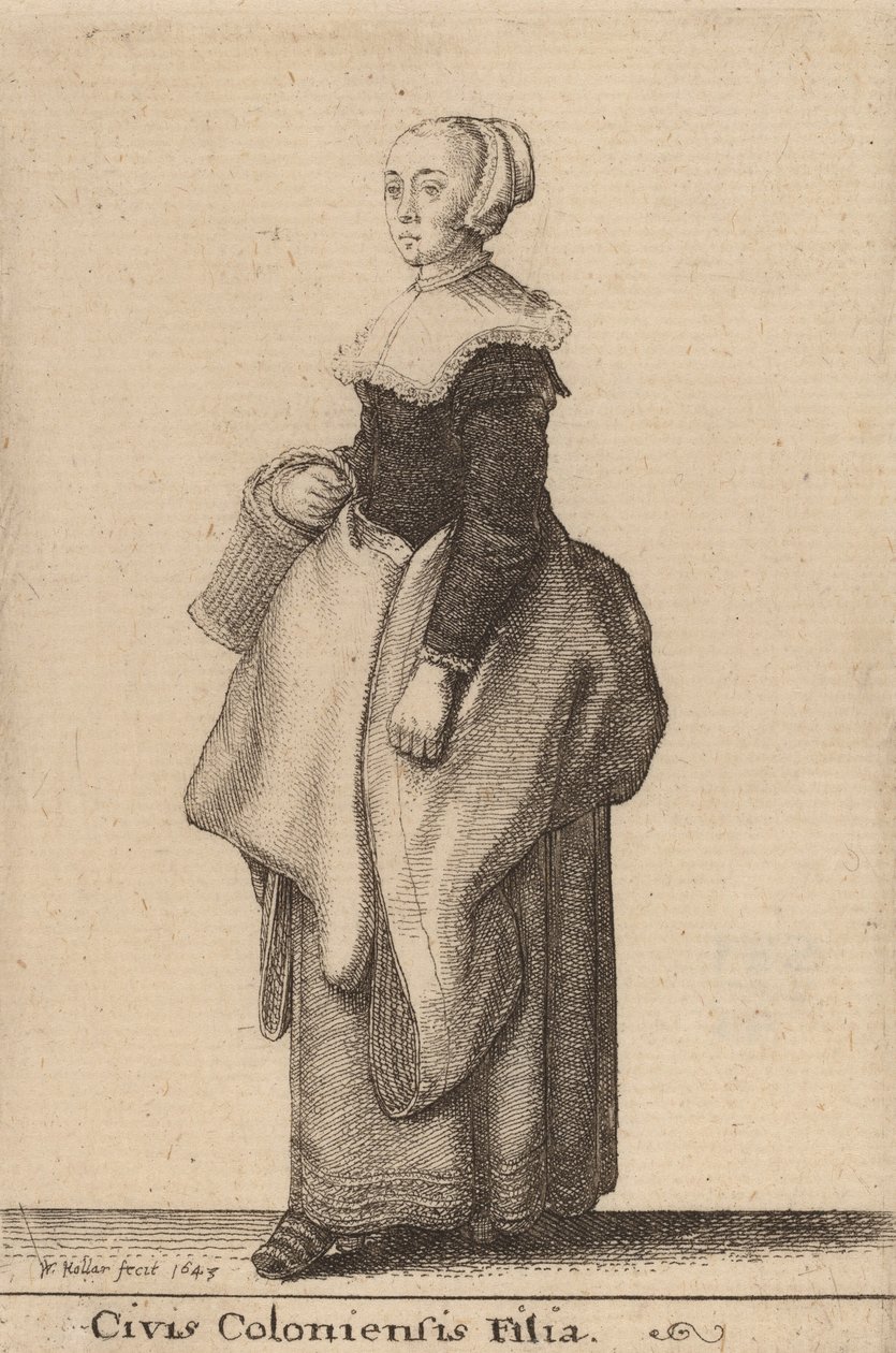 Kölnin kansalainen tytär, 1643. tekijältä Wenceslaus Hollar