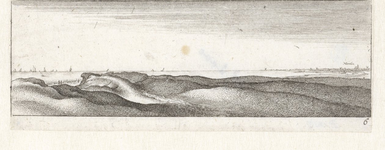 Dyynit lähellä Naardenia Pienet merimaisemat (sarjan nimi) tekijältä Wenceslaus Hollar