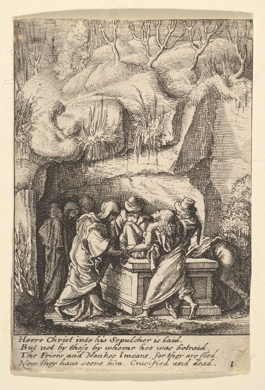 Hautaus, 1625-77. tekijältä Wenceslaus Hollar