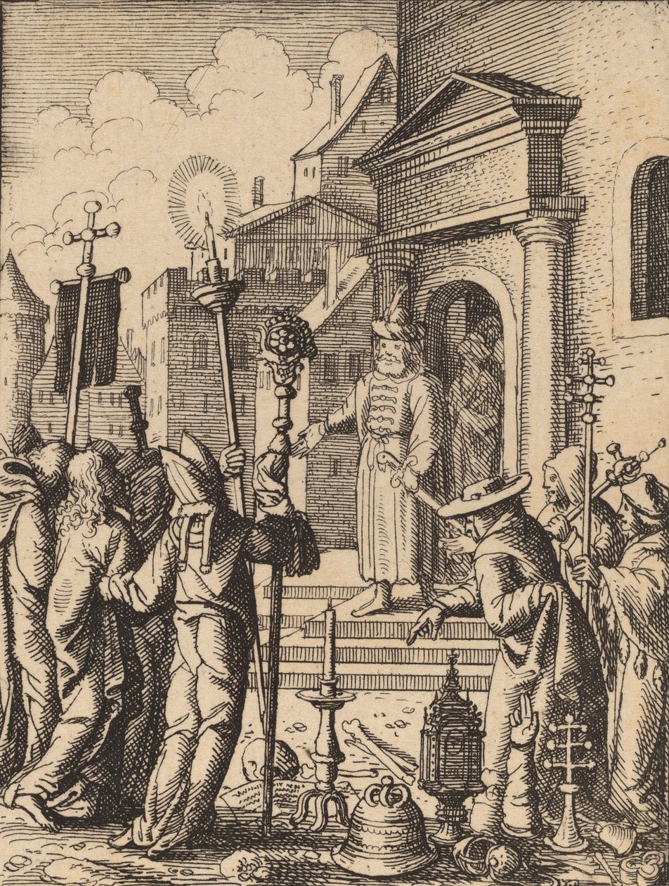 Jeesus Pilatuksen edessä. tekijältä Wenceslaus Hollar