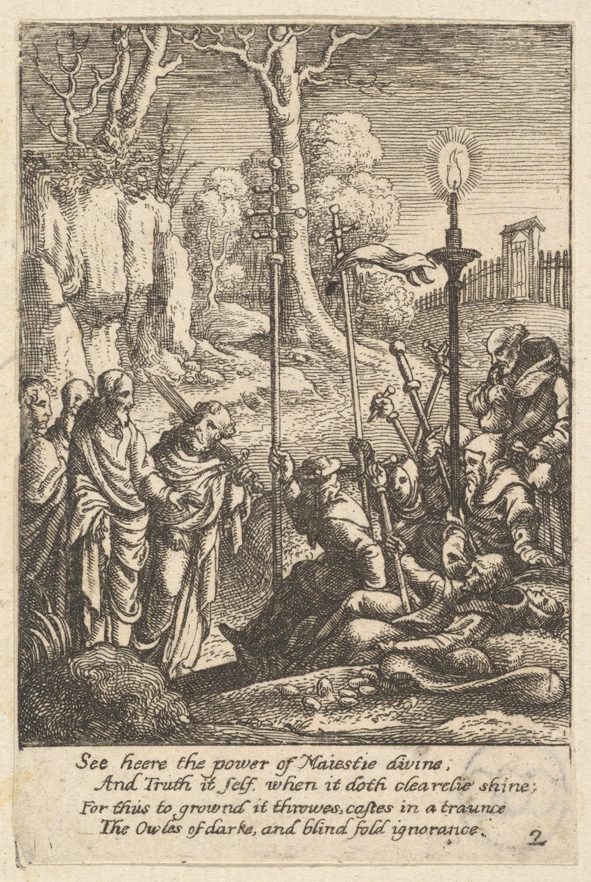 Jeesus kohtaa vastustajansa, 1625-77. tekijältä Wenceslaus Hollar