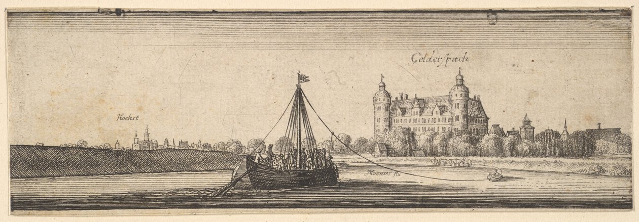 Kelsterbachin linna lähellä Hoechst am Mainia, 1642-44. tekijältä Wenceslaus Hollar