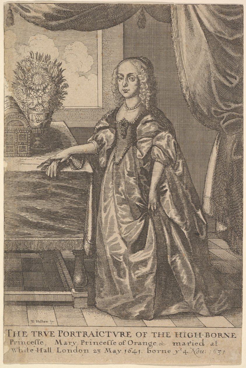 Mary, Orangen prinsessa, 1625-77. tekijältä Wenceslaus Hollar