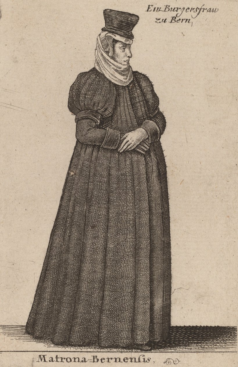 Matrona Berne. tekijältä Wenceslaus Hollar