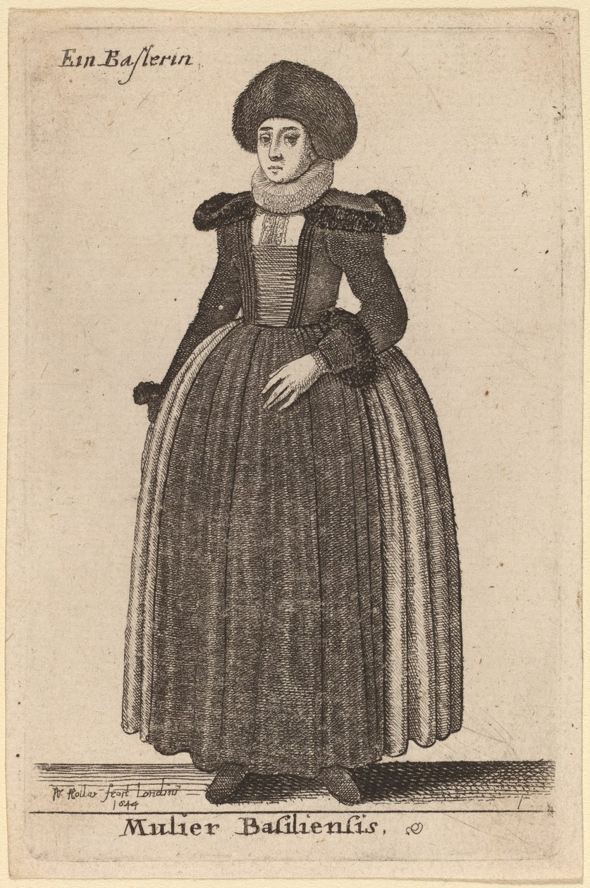 Nainen Baselista tekijältä Wenceslaus Hollar