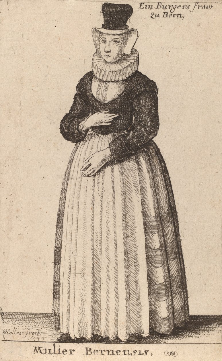 Bernin nainen, 1649. tekijältä Wenceslaus Hollar