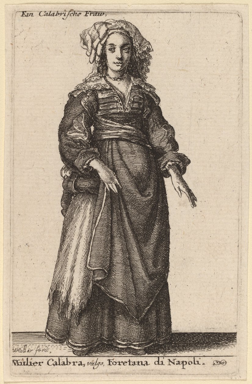 Mulier Calabra, Vulgo, Napolin Foretana tekijältä Wenceslaus Hollar