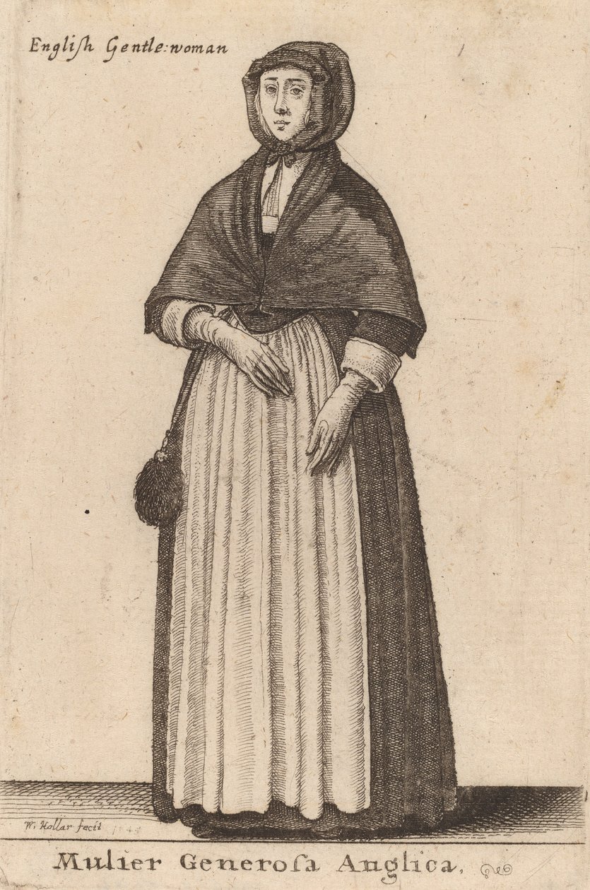 Antelias englantilainen nainen, 1643. tekijältä Wenceslaus Hollar
