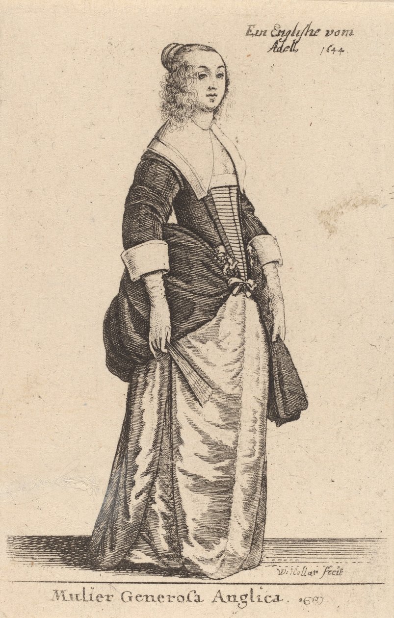 Antelias englantilainen nainen, 1644. tekijältä Wenceslaus Hollar